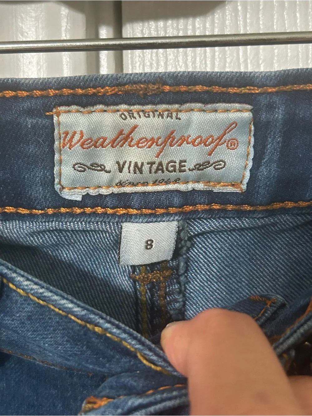 Weatherproof Vintage Girls Size 8 Capri Jeans Adjustable Waist Crease Crop